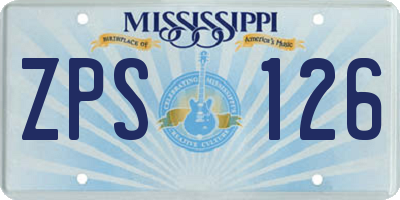 MS license plate ZPS126