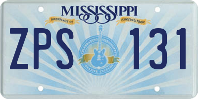 MS license plate ZPS131
