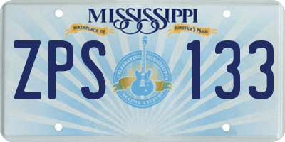 MS license plate ZPS133