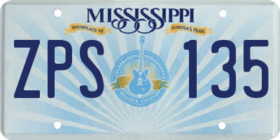 MS license plate ZPS135