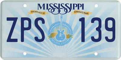 MS license plate ZPS139