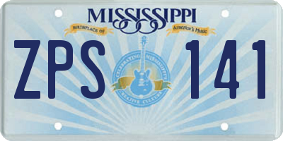 MS license plate ZPS141