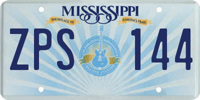 MS license plate ZPS144