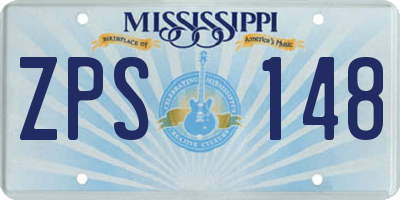 MS license plate ZPS148