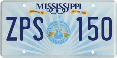 MS license plate ZPS150