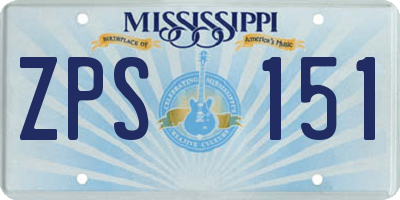 MS license plate ZPS151