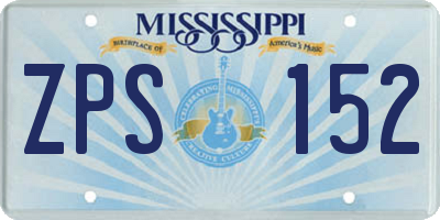 MS license plate ZPS152