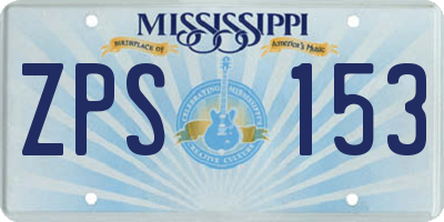 MS license plate ZPS153