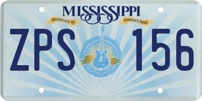 MS license plate ZPS156
