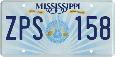 MS license plate ZPS158