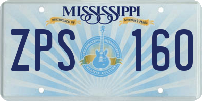 MS license plate ZPS160