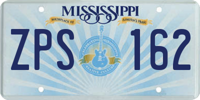 MS license plate ZPS162