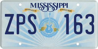 MS license plate ZPS163
