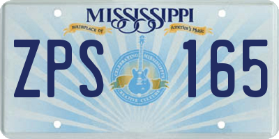 MS license plate ZPS165
