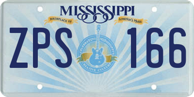 MS license plate ZPS166