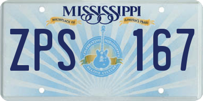 MS license plate ZPS167