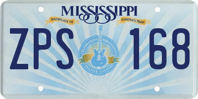 MS license plate ZPS168