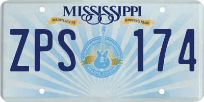 MS license plate ZPS174