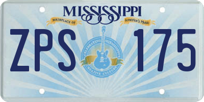 MS license plate ZPS175