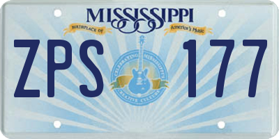 MS license plate ZPS177