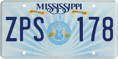 MS license plate ZPS178