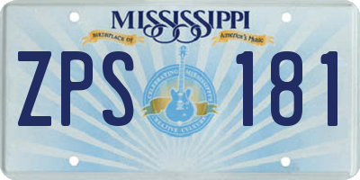 MS license plate ZPS181