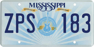 MS license plate ZPS183