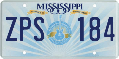 MS license plate ZPS184