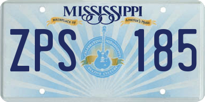 MS license plate ZPS185