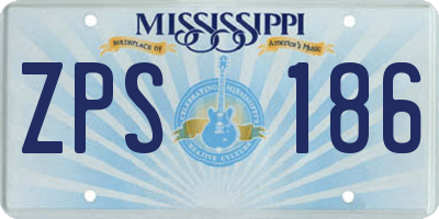 MS license plate ZPS186