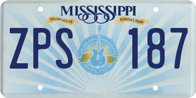 MS license plate ZPS187