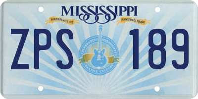 MS license plate ZPS189