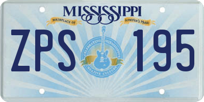 MS license plate ZPS195