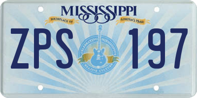 MS license plate ZPS197