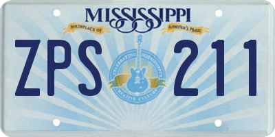 MS license plate ZPS211