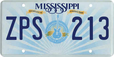 MS license plate ZPS213