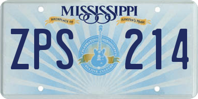 MS license plate ZPS214