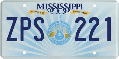 MS license plate ZPS221