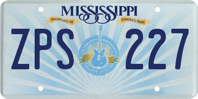 MS license plate ZPS227