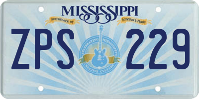 MS license plate ZPS229