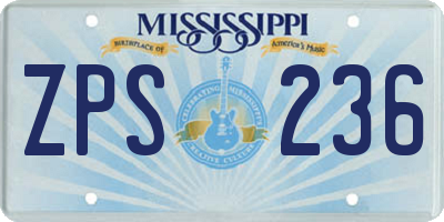 MS license plate ZPS236