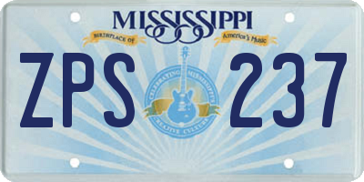MS license plate ZPS237
