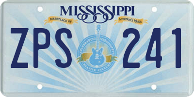 MS license plate ZPS241