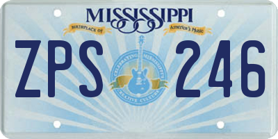 MS license plate ZPS246