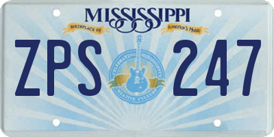 MS license plate ZPS247