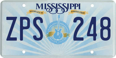 MS license plate ZPS248