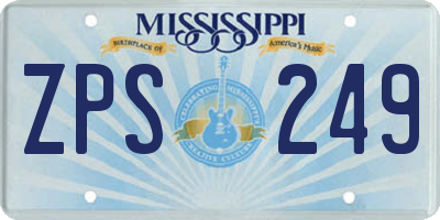 MS license plate ZPS249