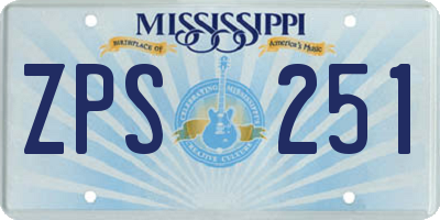 MS license plate ZPS251