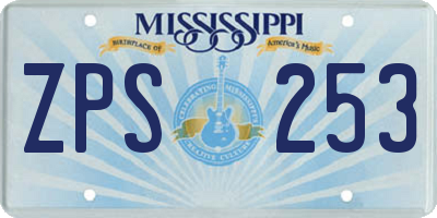 MS license plate ZPS253