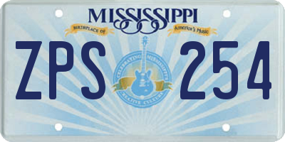 MS license plate ZPS254